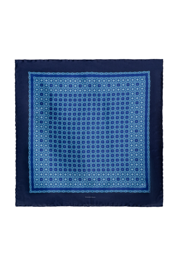 Stefano Ricci men's blue geometric print silk pocket square 151015 - photo 1