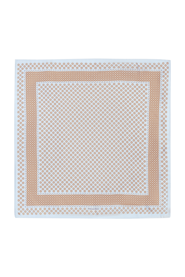 Stefano Ricci silk puffer scarf with beige and white geometric pattern 151016 - photo 1