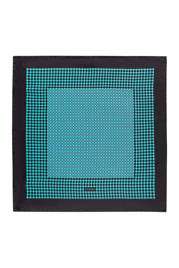 Stefano Ricci men's silk pocket square in turquoise and black tones 151017 - photo 1