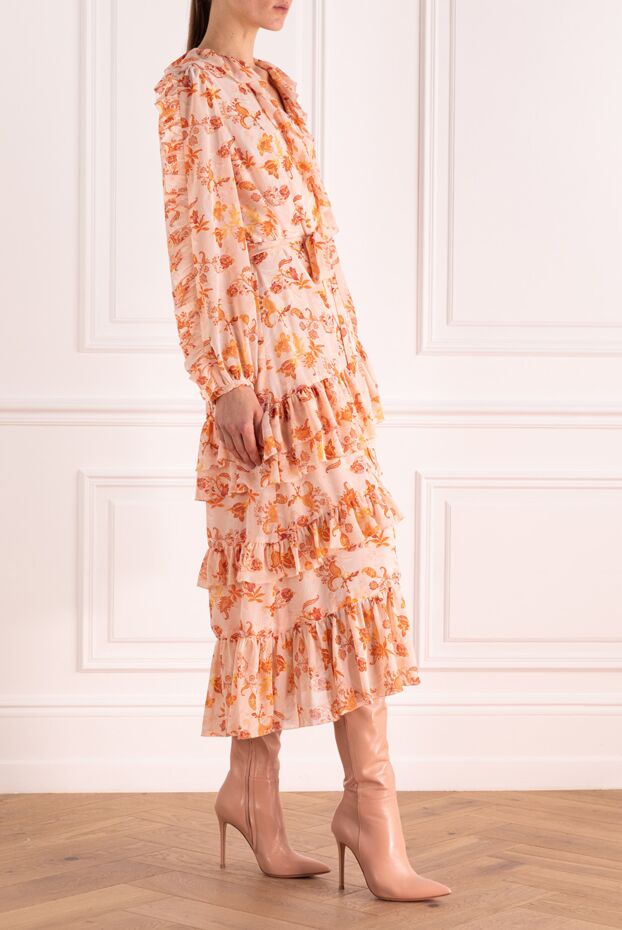 Fleur de Paris orange floral dress with a belt women's 151058 - photo 3