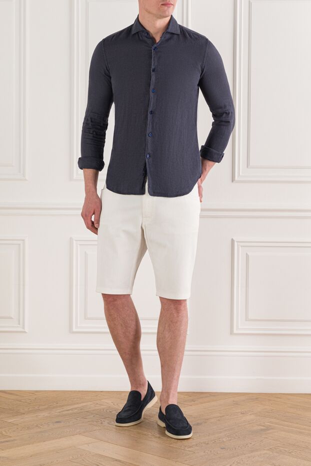 Brioni men's white cotton shorts 151099 - photo 2