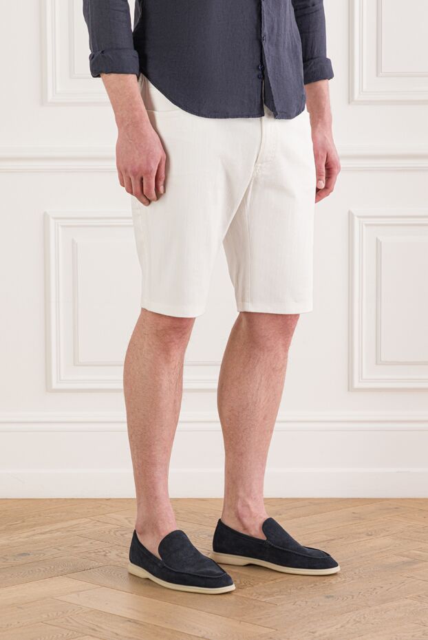 Brioni men's white cotton shorts 151099 - photo 3