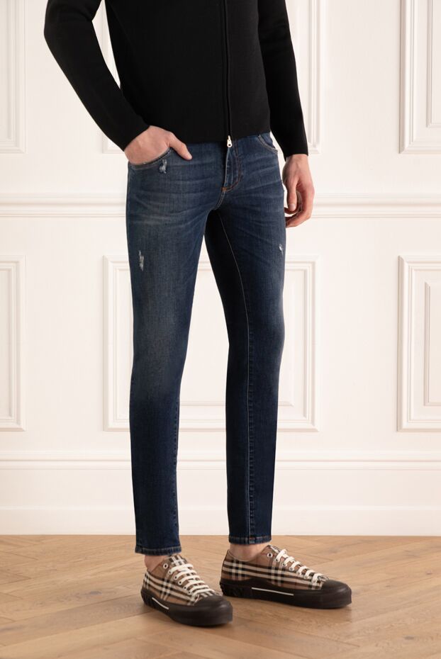 Dolce & Gabbana dark blue jeans with scuffs and light rips 151120 - photo 3