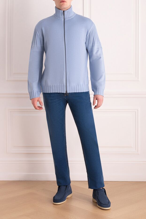 Cortigiani man men's blue wool cardigan buy with prices and photos 151271 - photo 2