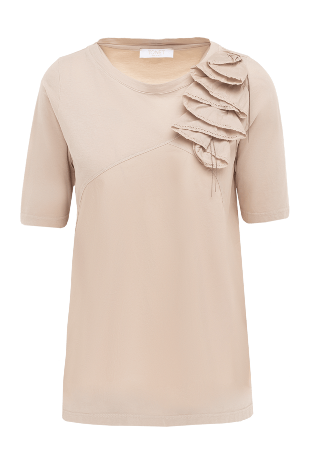 Tonet women's blouse with a fantasy insert beige 151314 - photo 1