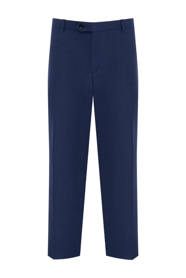 Lubiam men's blue business trousers made of 100% wool with a figure-hugging fit 151334 - photo 1