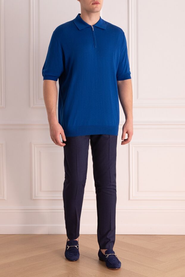 Lubiam man blue wool trousers for men buy with prices and photos 151335 - photo 2