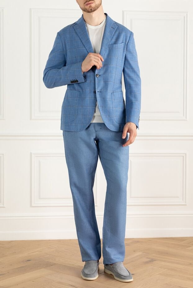 Lubiam classic jacket in rich blue checkered color 151357 - photo 2