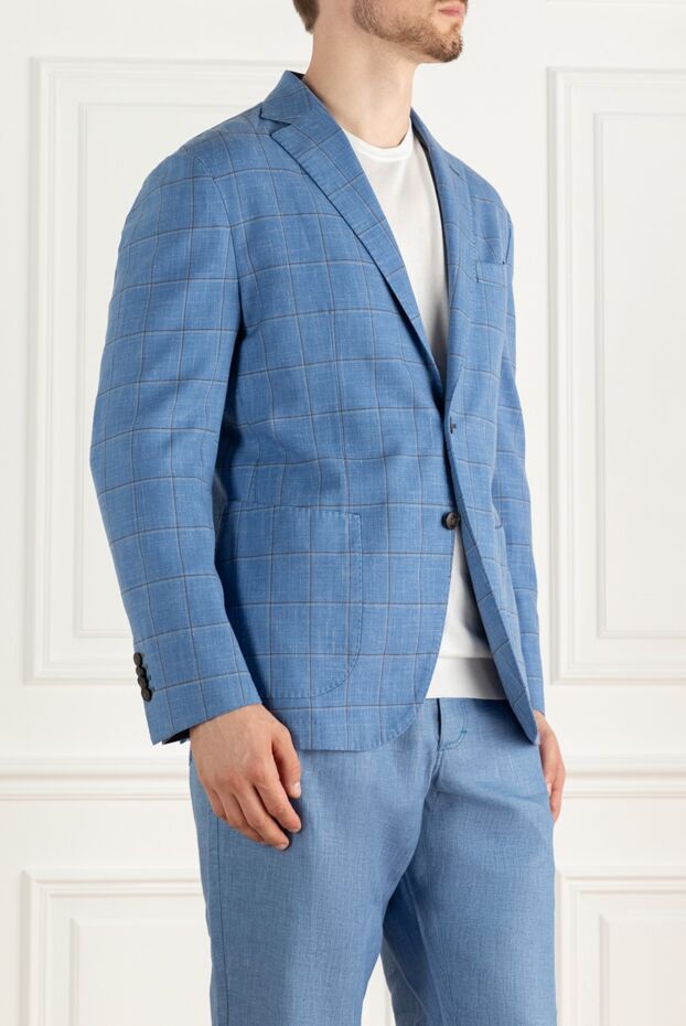 Lubiam classic jacket in rich blue checkered color 151357 - photo 3