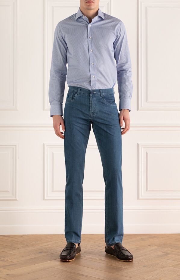 Scissor Scriptor man blue lyocell and polyurethane jeans for men buy with prices and photos 151370 - photo 2