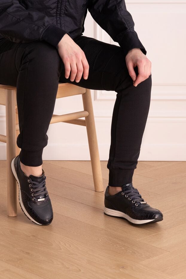 Tardini premium alligator leather sneakers with lightweight sole and laces 151374 - photo 2
