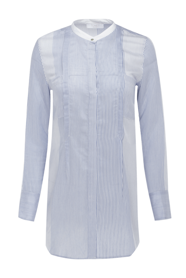 Tonet women's long blouse with a striped pattern white 151414 - photo 1