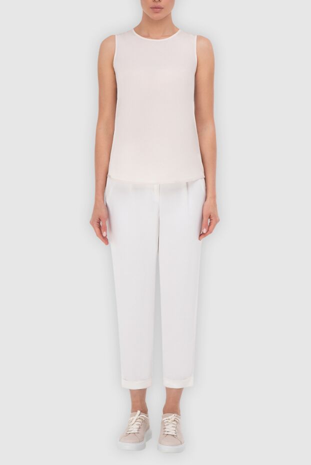 Peserico женские брюки из льна белые женские купить с ценами и фото 151484 - фото 2