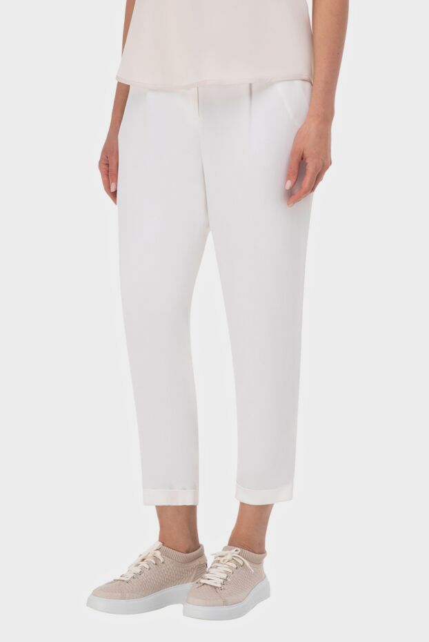 Peserico women's linen white trousers short 151484 - photo 3