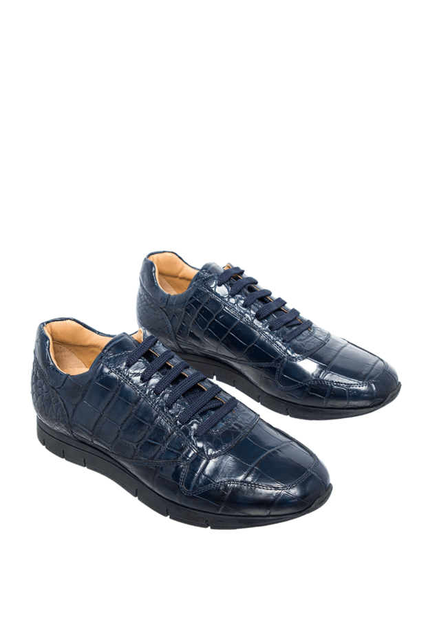 Cesare di Napoli men's premium sneakers made of genuine crocodile leather with textile lacing 151546 - photo 3