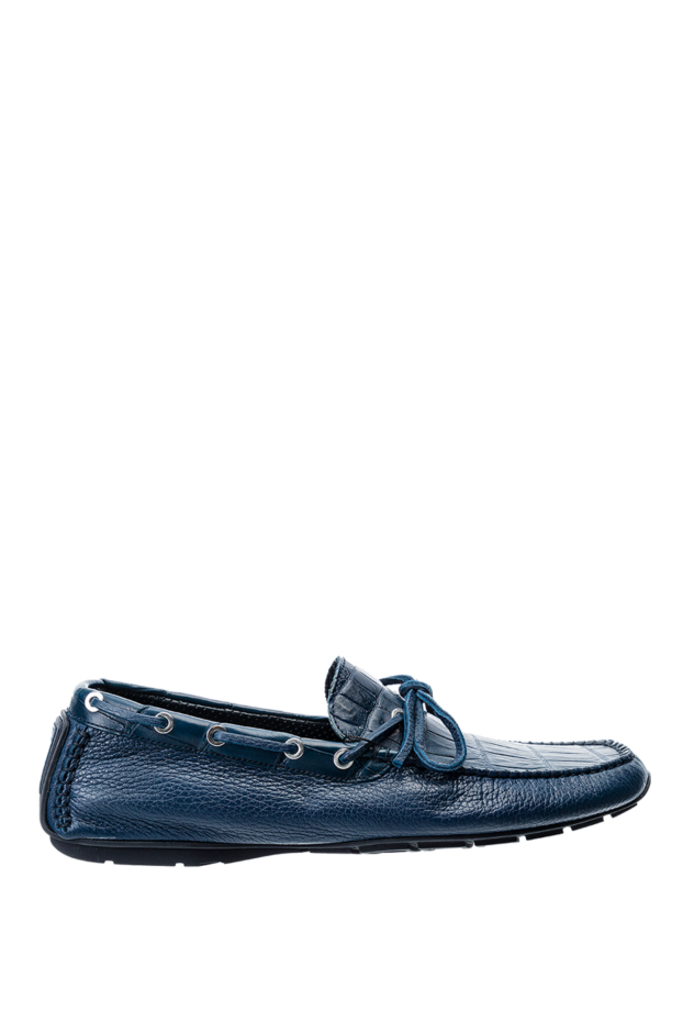 Cesare di Napoli man men's moccasins made of genuine leather and crocodile skin blue buy with prices and photos 151548 - photo 1