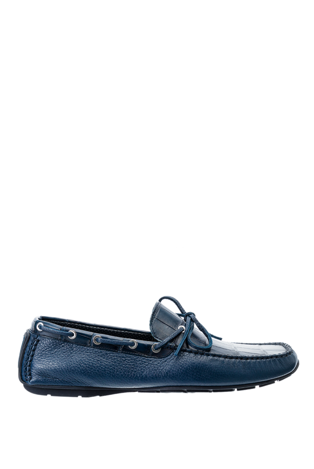 Cesare di Napoli man men's moccasins made of genuine leather and crocodile skin blue buy with prices and photos 151549 - photo 1
