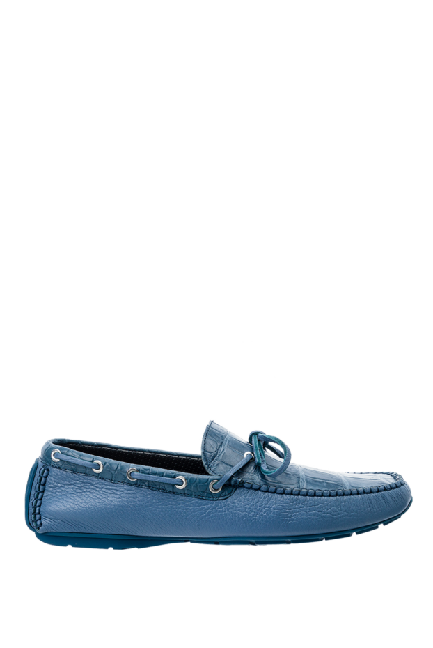 Cesare di Napoli man men's moccasins made of genuine leather and crocodile skin blue buy with prices and photos 151550 - photo 1