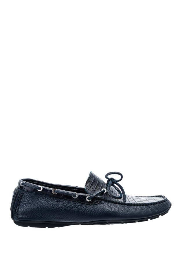 Cesare di Napoli man men's moccasins made of genuine leather and crocodile skin blue buy with prices and photos 151551 - photo 1