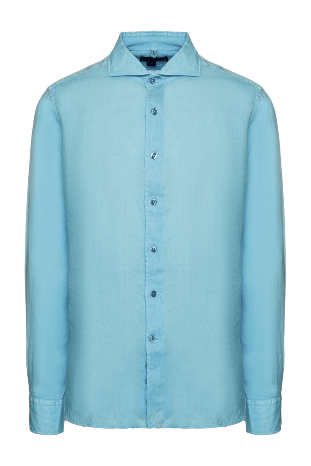 Orian men's fitted shirt made of light blue linen 151607 - photo 1