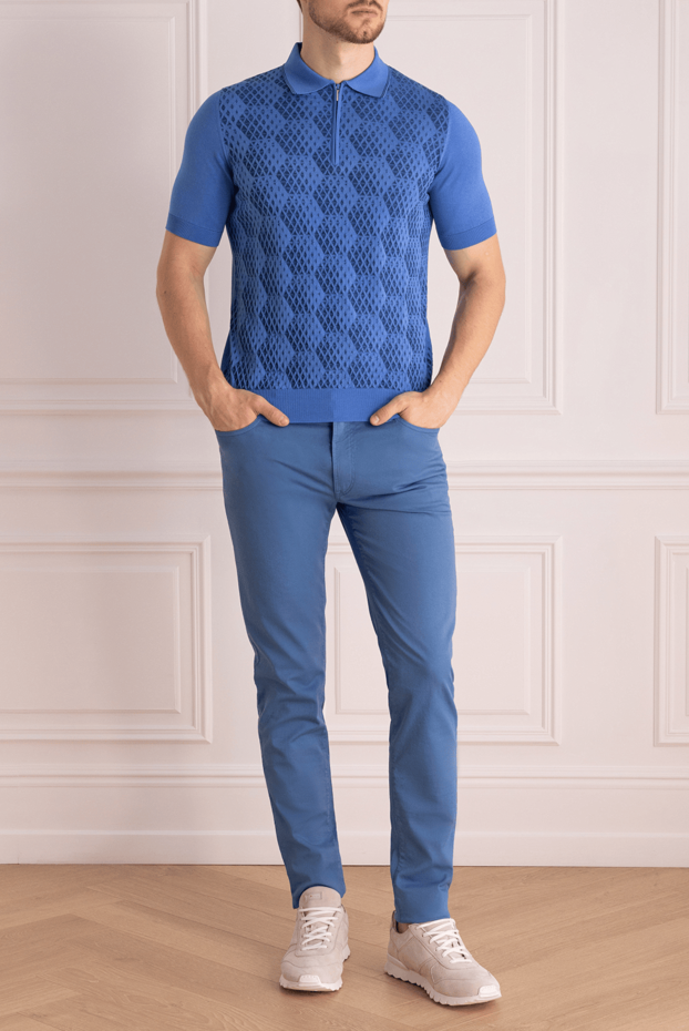 Cesare di Napoli man cotton and silk polo blue for men buy with prices and photos 151617 - photo 2