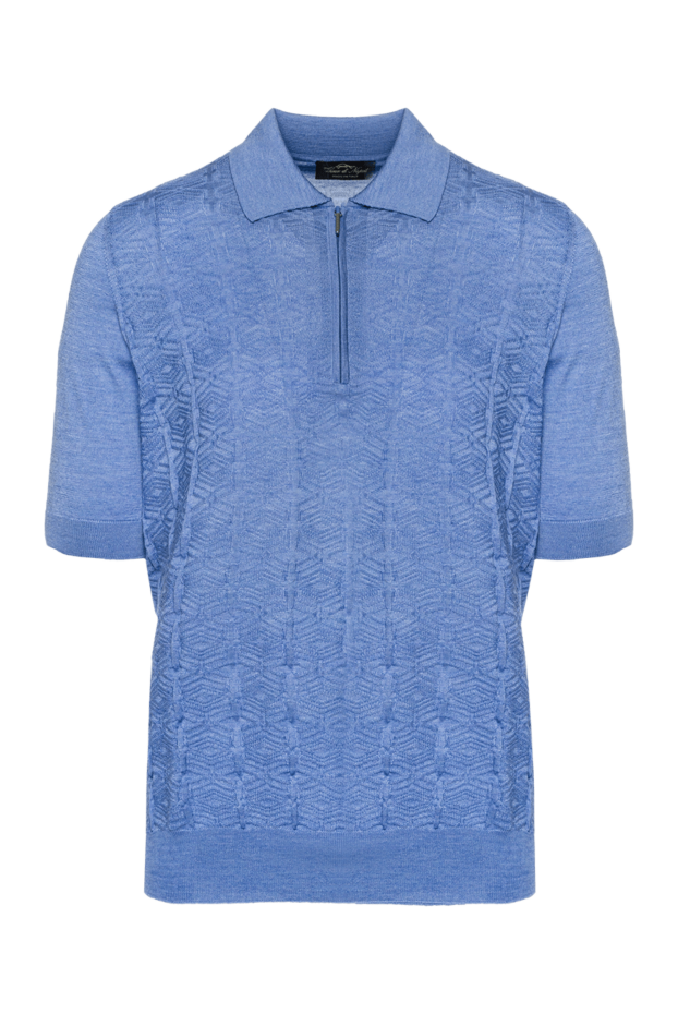 Cesare di Napoli man blue silk polo for men buy with prices and photos 151630 - photo 1