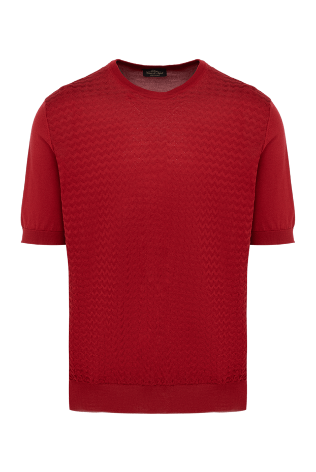 Cesare di Napoli man men's red short sleeve silk jumper buy with prices and photos 151637 - photo 1