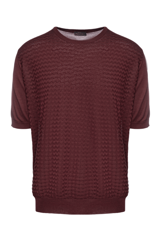 Cesare di Napoli man silk short sleeve jumper burgundy for men buy with prices and photos 151639 - photo 1