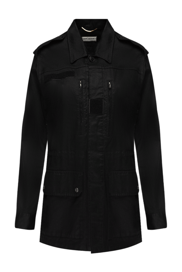 Saint Laurent woman women's cotton and ramie windbreaker, black buy with prices and photos 151654 - photo 1