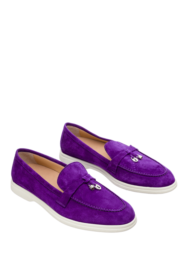Cesare di Napoli loafers women's suede with metal decor purple 151679 - photo 3