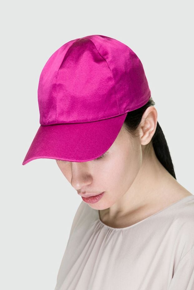 Fleur de Paris cap made of silk bright pink for women 151713 - photo 2