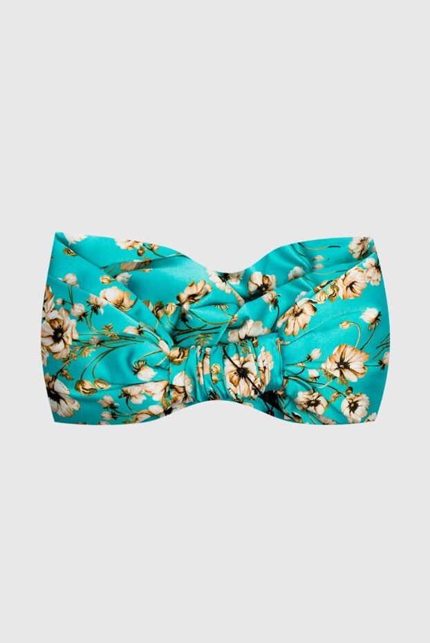 Fleur de Paris women's blue silk headband with white flowers 151718 - photo 3