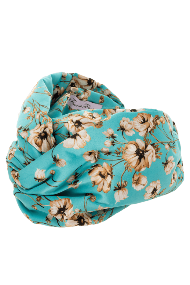 Fleur de Paris women's blue silk headband with flowers 151719 - photo 3