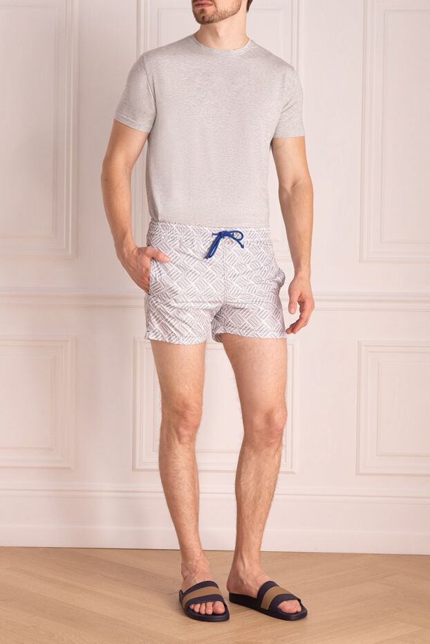 FeFe men's swim shorts with ornament in gray tones 151731 - photo 2