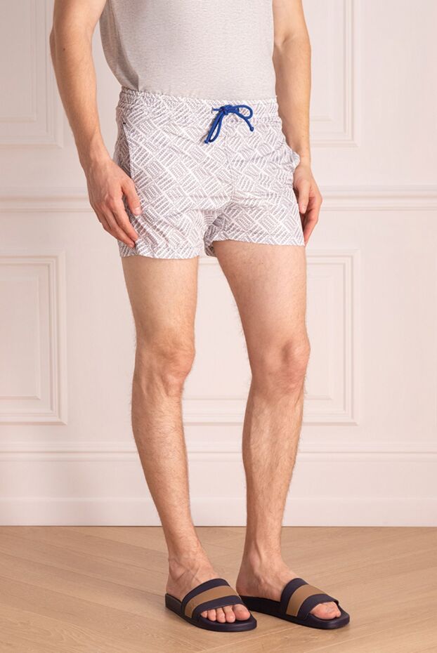 FeFe men's swim shorts with ornament in gray tones 151731 - photo 3