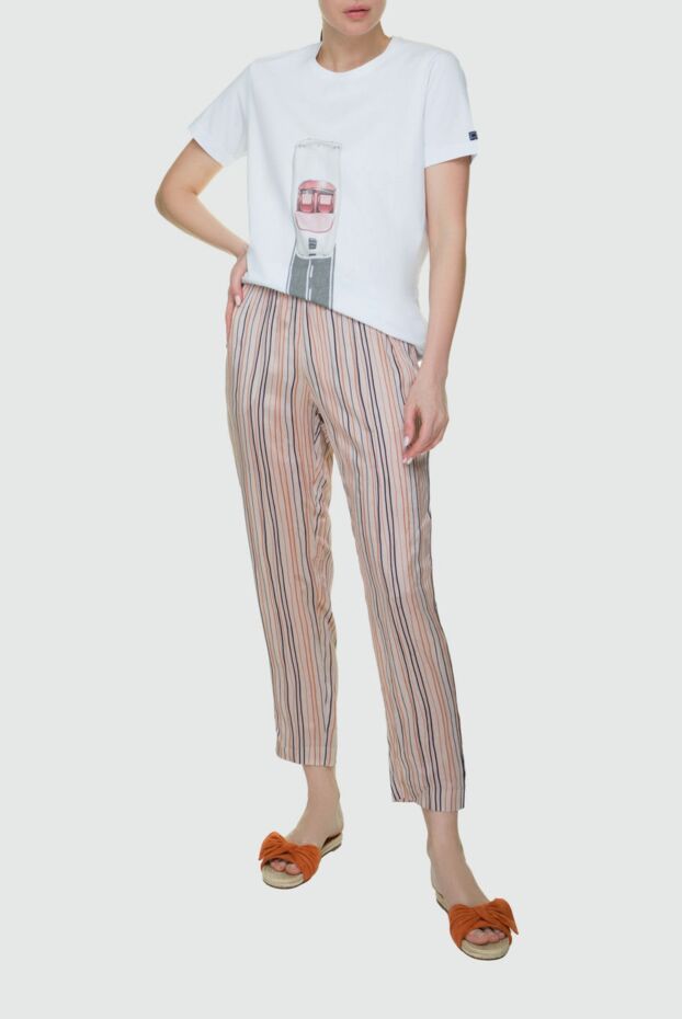 FeFe women's white cotton t-shirt with a conceptual designer print (markdown) 195583 - photo 2