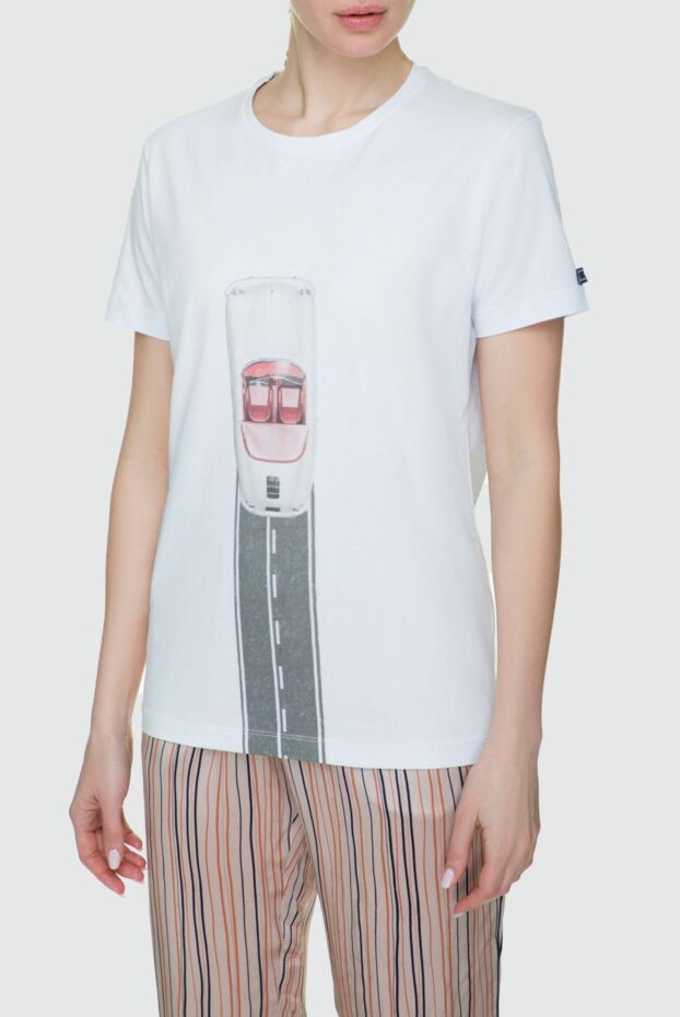FeFe women's white t-shirt with car and road design 151740 - photo 3