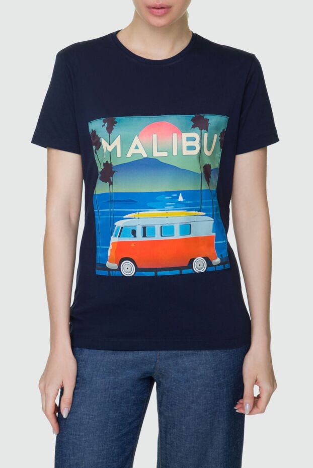 FeFe women's blue t-shirt with print and \