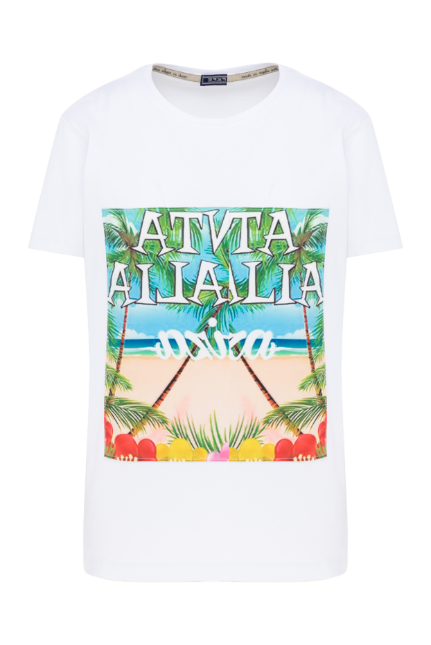 FeFe white cotton t-shirt with resort print and contrast graphics (markdown) 195637 - photo 1