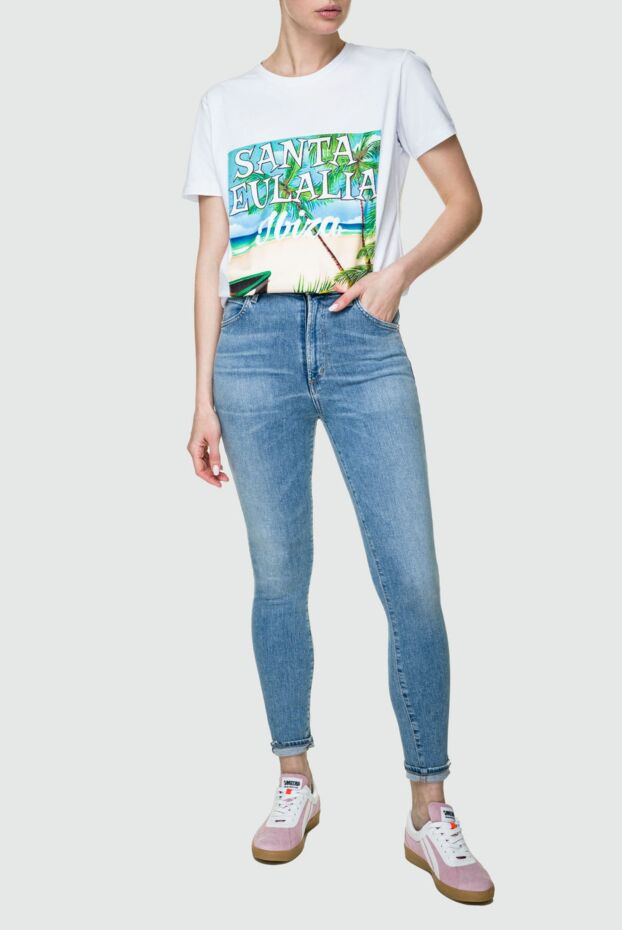 FeFe white cotton t-shirt with resort print and contrast graphics (markdown) 195637 - photo 2