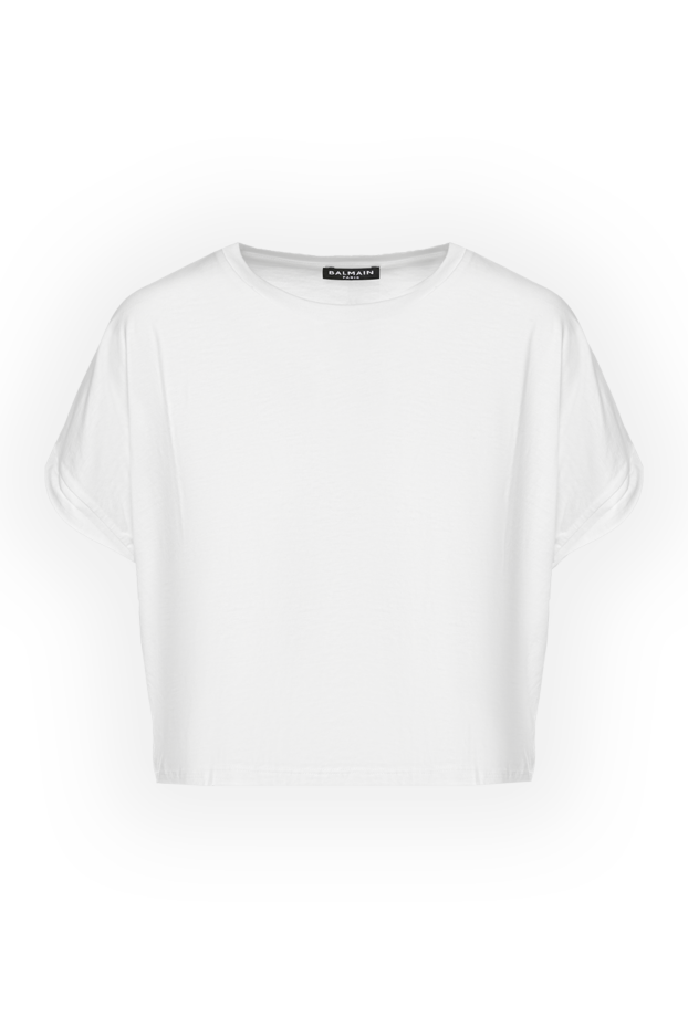 Balmain women's white cropped t-shirt 151744 - photo 1