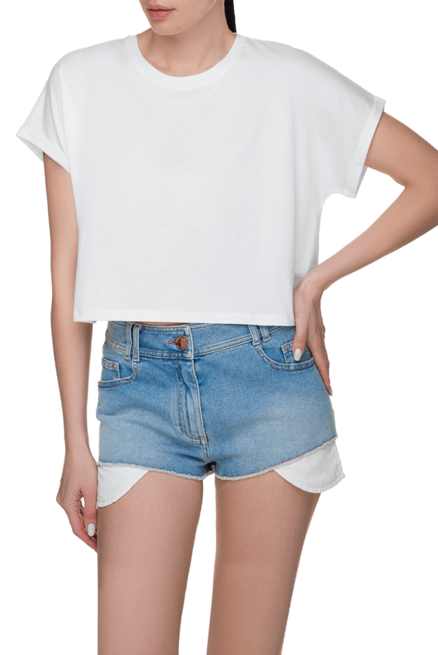 Balmain women's white cropped t-shirt 151744 - photo 2