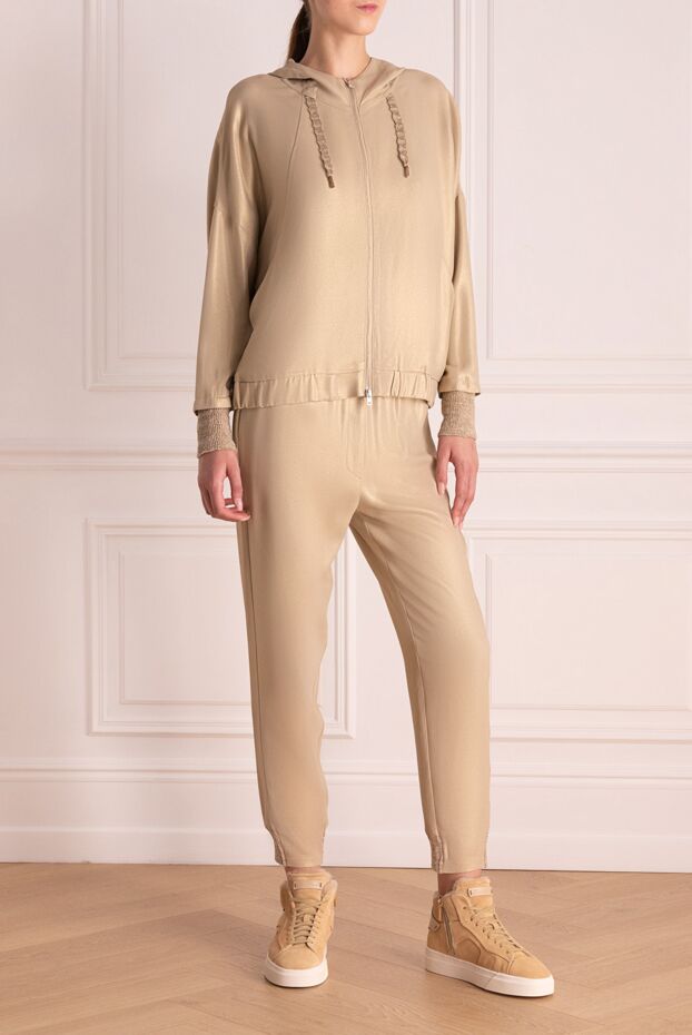 Panicale beige women's suit with a soft hoodie and elasticated viscose trousers 151748 - photo 3
