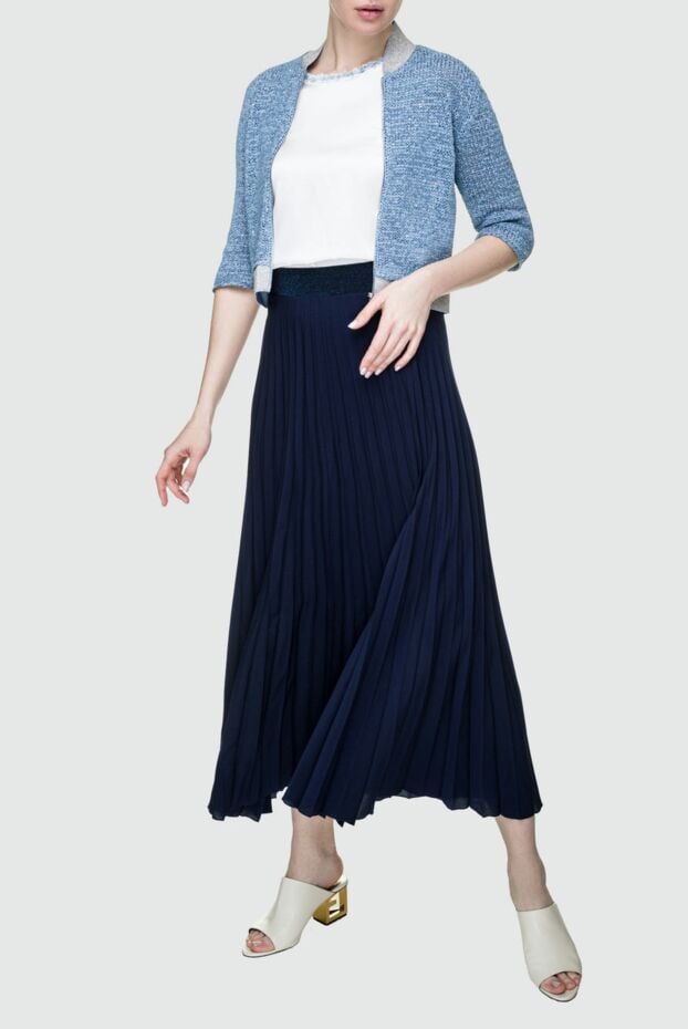 D.Exterior blue viscose and acetate cardigan for women 151773 - photo 2