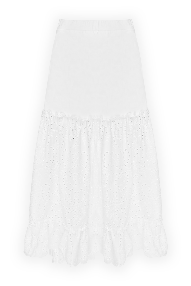 D.Exterior white cotton skirt with lace trim and frill at the hem 151781 - photo 1