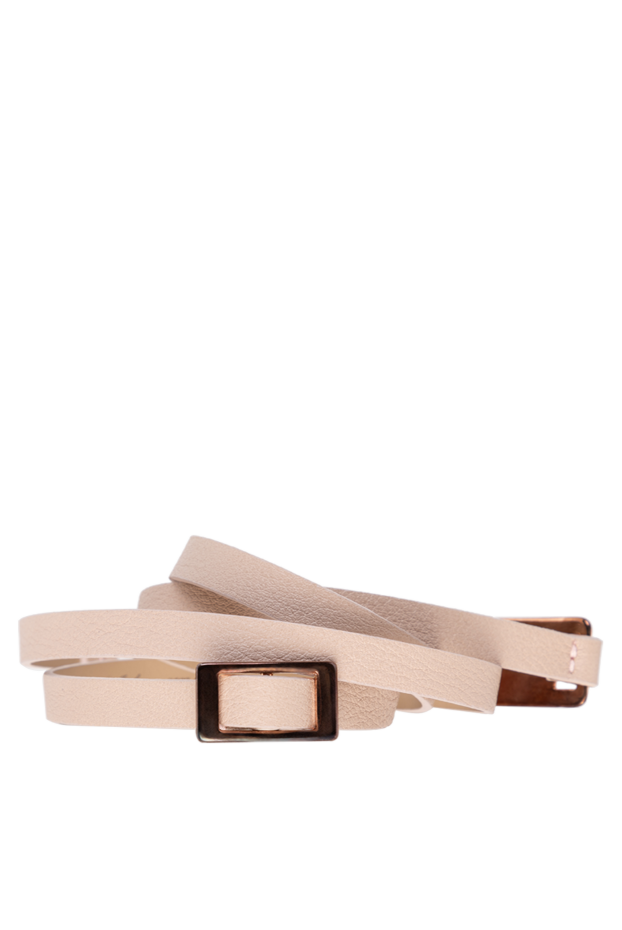 D.Exterior women's narrow white belt with metal insert 151791 - photo 1