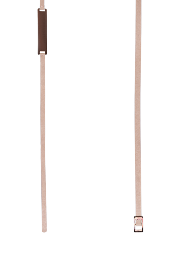 D.Exterior women's narrow white belt with metal insert 151791 - photo 3
