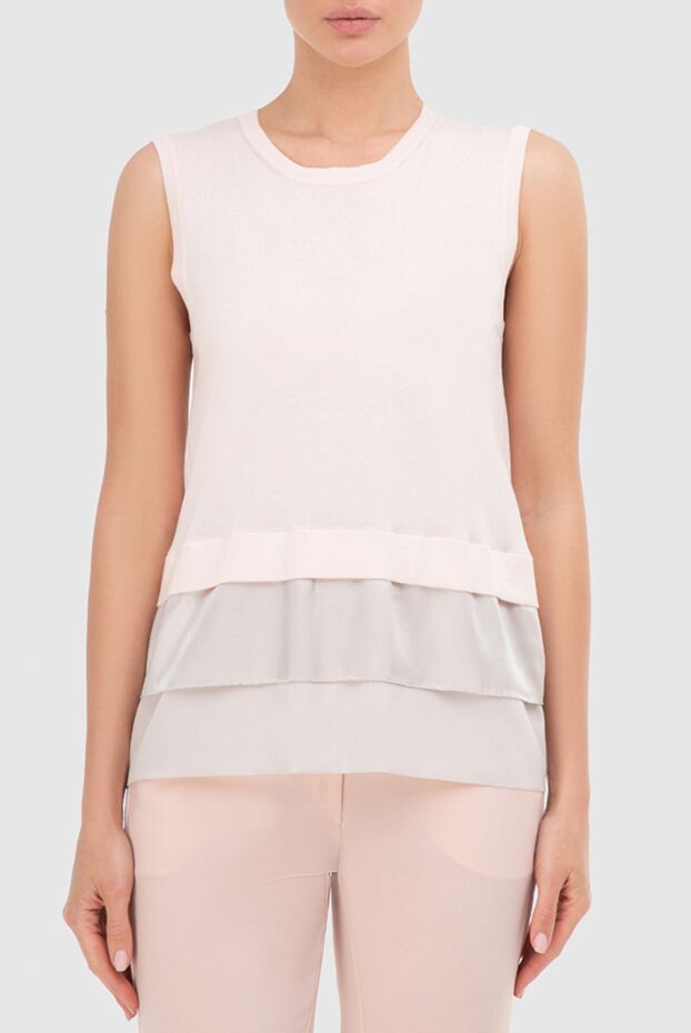 Peserico women's cotton blouse with ruffles pink 151798 - photo 3