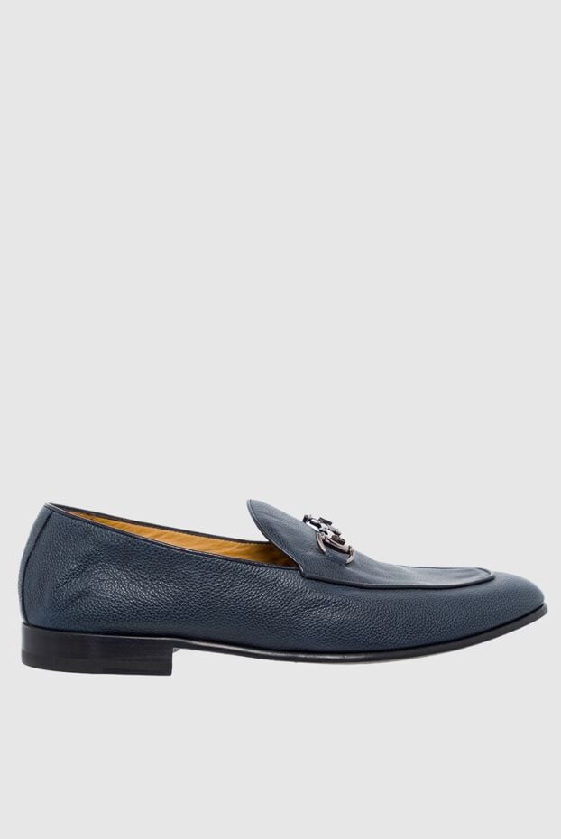 Barrett grained leather bit loafers in blue for men 151813 - photo 1