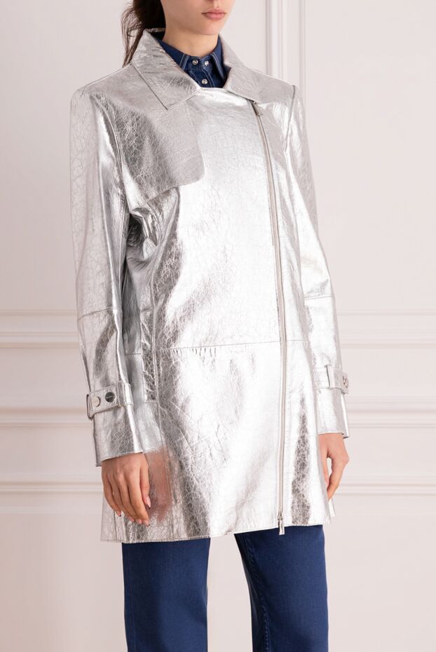 Max&Moi raincoat made of genuine leather gray for women 151843 - photo 3